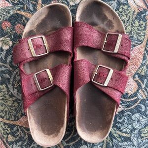 Suede Birkenstock Arizona sandals